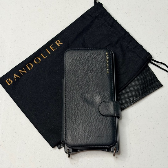 Bandolier Midnight Black Leather iPhone 13 Pro Max Case - Picture 4 of 13